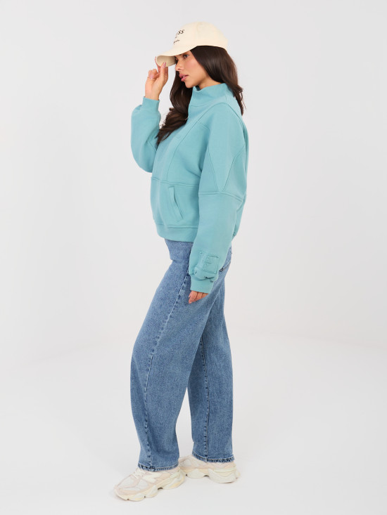 Ženske balloon kroj kavbojke z visokim pasom, temno modre