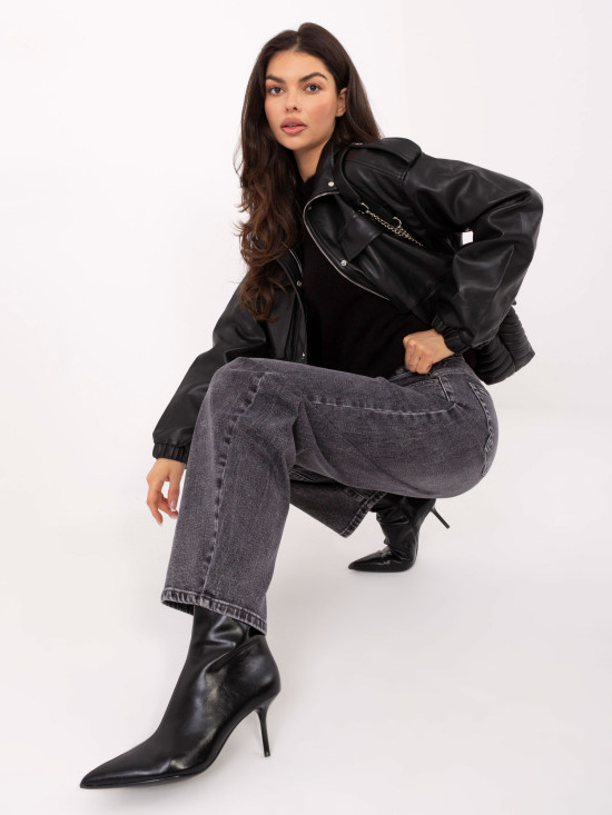 Ženske temno sive balloon kavbojke