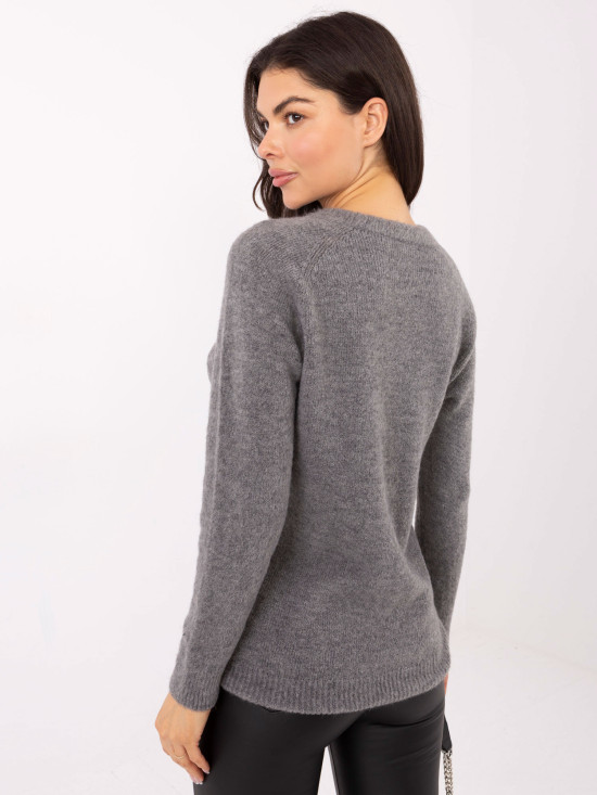 Temno siv pulover iz alpake