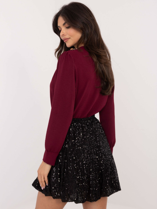 Elegantno črno mini krilo z bleščicami in podlogo