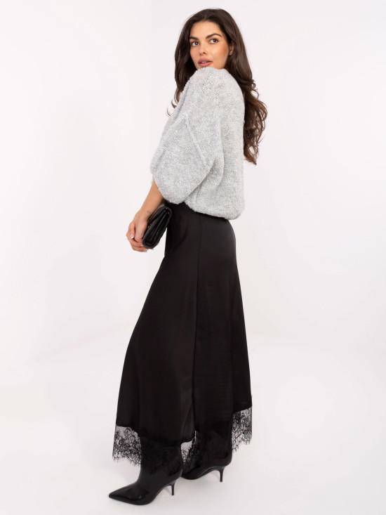 Črna maxi krilo s čipko