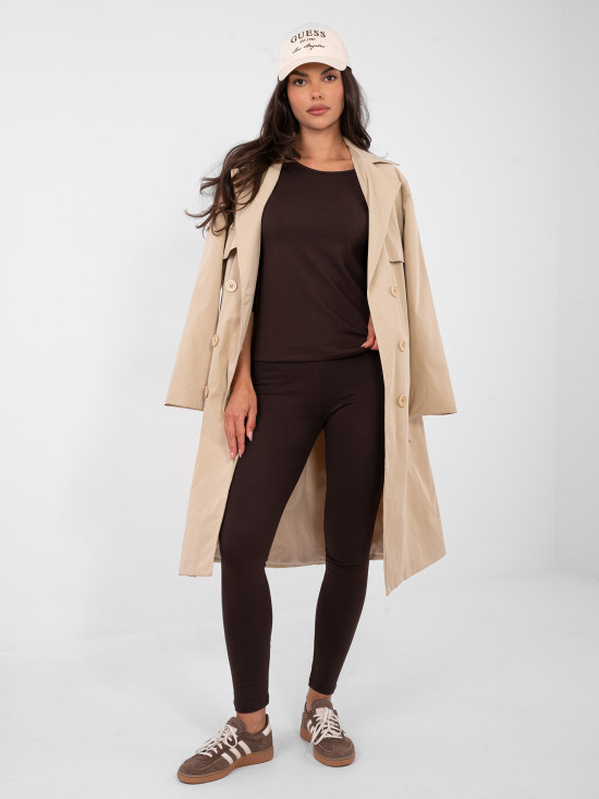 Rjave bombažne pajkice z ozkimi hlačnicami