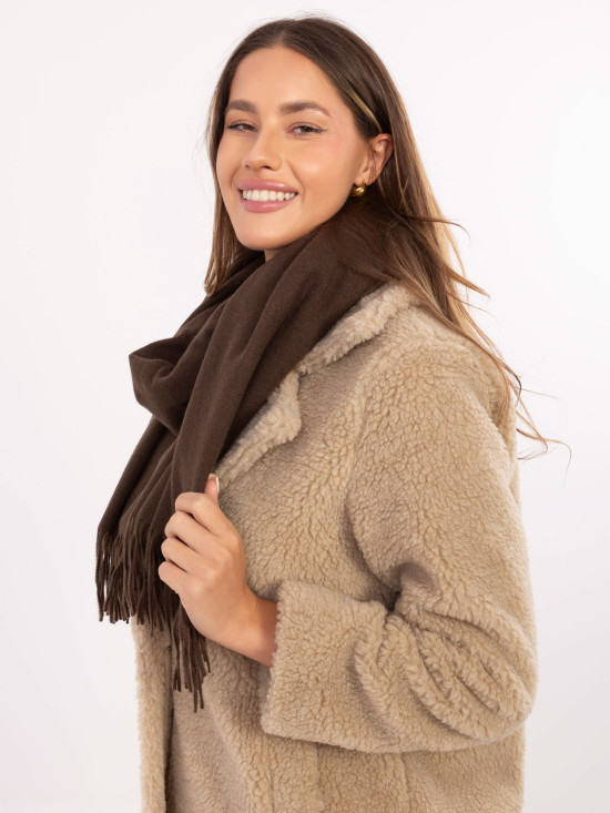 Ženski temno rjav šal iz mehkega poliestra