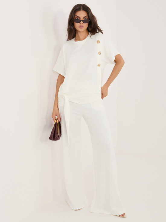 Elegantni komplet bluza in hlače ecru