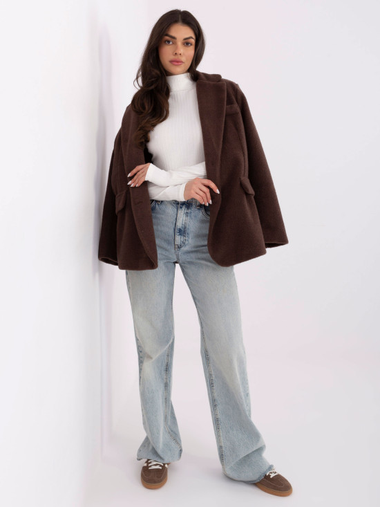 Rebrasta bombažna bluza z ovratnikom ecru