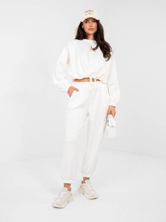 Ženski komplet v barvi ecru z zavezovanjem