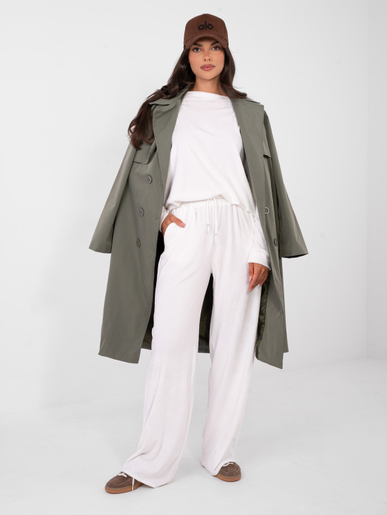 Ženski komplet ecru z dolgimi rokavi in okrasnimi detajli