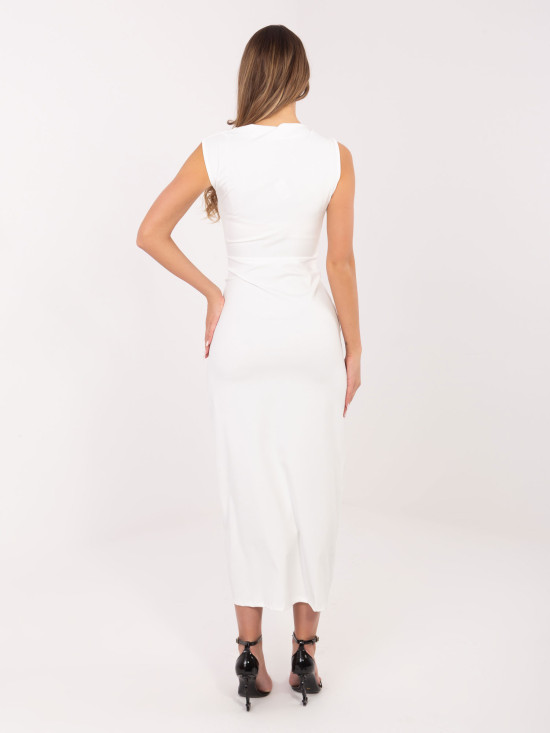 Elegantna midi obleka z vodnim izrezom, ecru