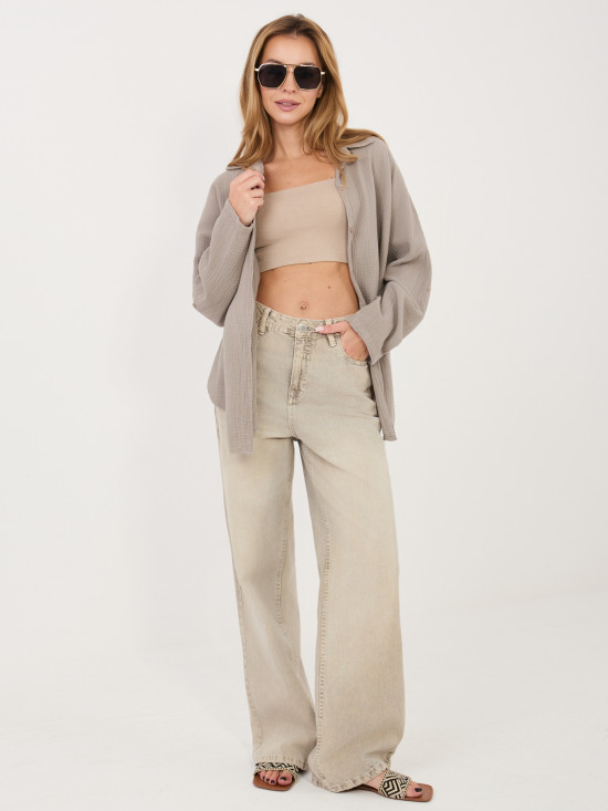 Bežna bombažna srajca s klasičnim ovratnikom