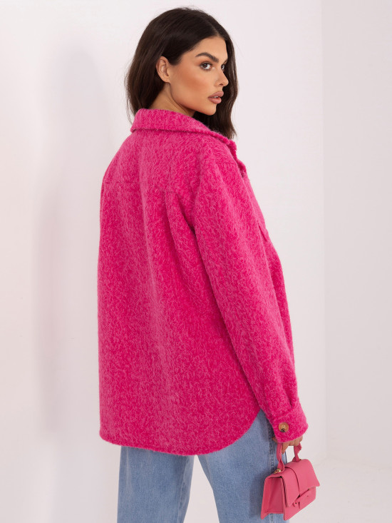 Elegantna fuksija prehodna jakna z ovratnikom