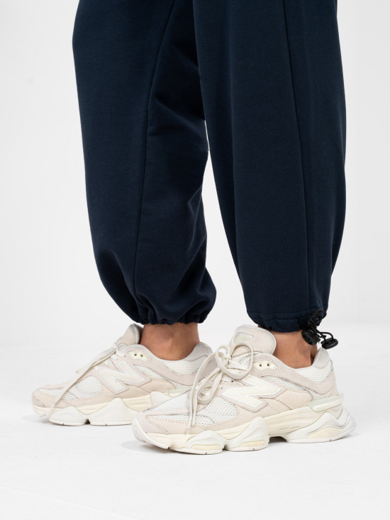 Ženske temno modre jogger trenirke z visokim pasom