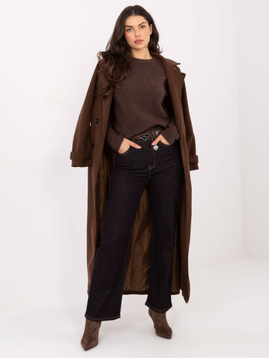 Ženske temno modre ravne kavbojke z visokim pasom