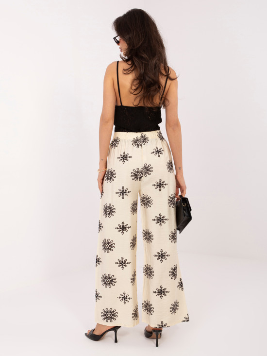 Bež palazzo hlače s pasom