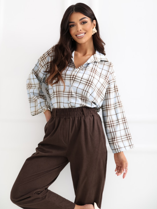 Svetlomodra karirana srajca