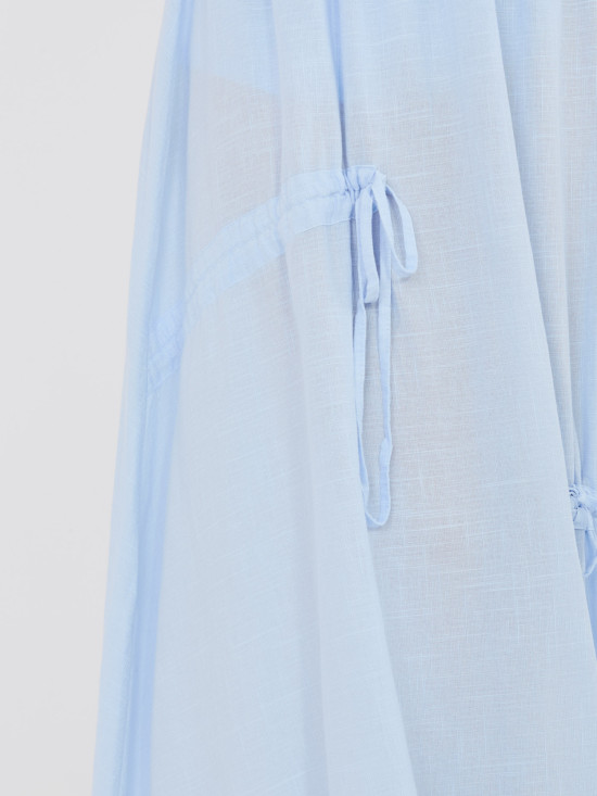 Svetlo modro midi krilo z zavezovanjem