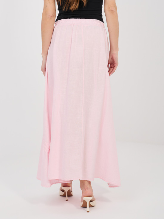 Svetlo roza midi krilo z zavezovanjem