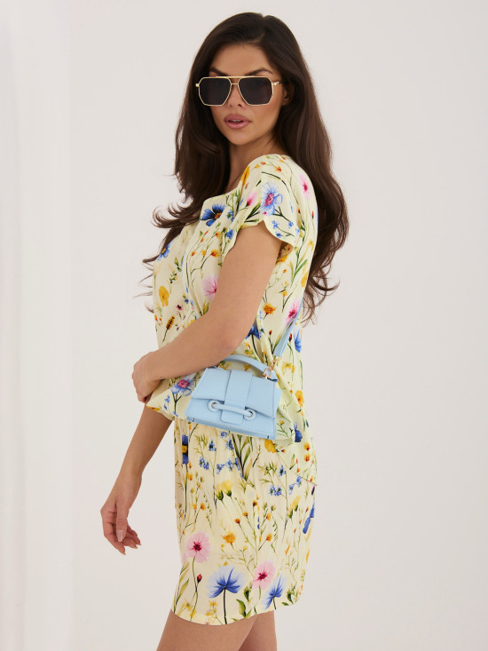 Rumena bluza s cvetličnim potiskom