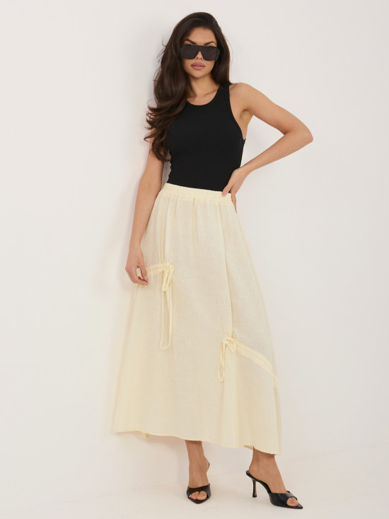 Rumeno midi krilo z zavezovanjem