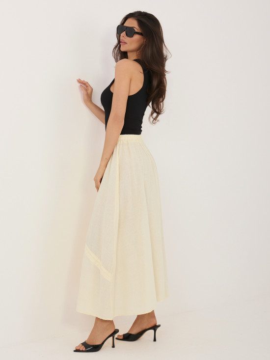 Rumeno midi krilo z zavezovanjem