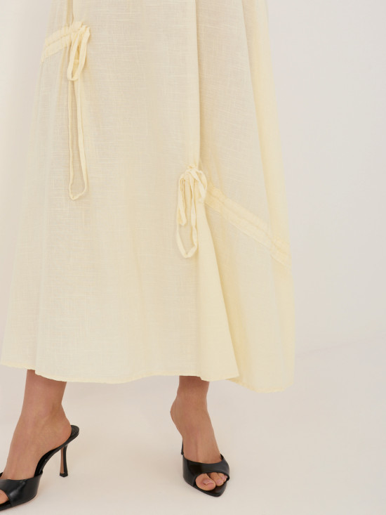 Rumeno midi krilo z zavezovanjem