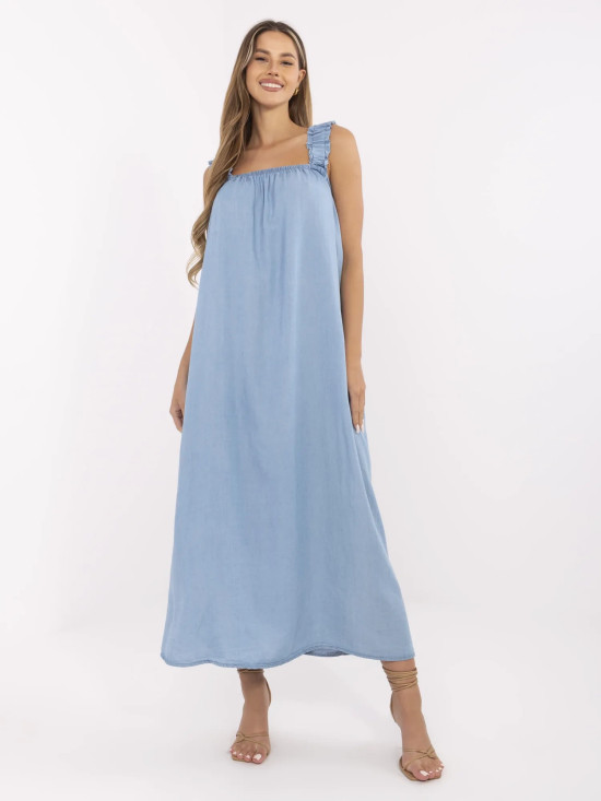 Oversize modra maksi obleka