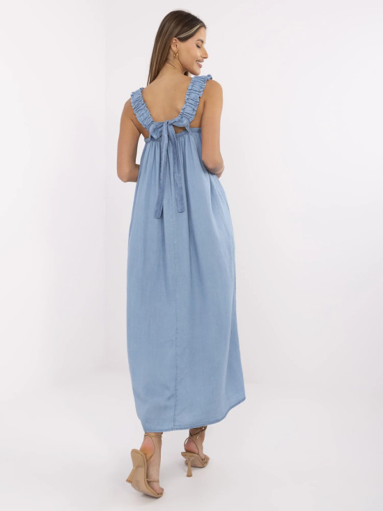 Oversize modra maksi obleka