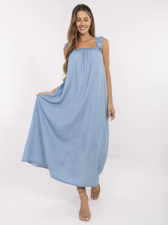 Oversize modra maksi obleka