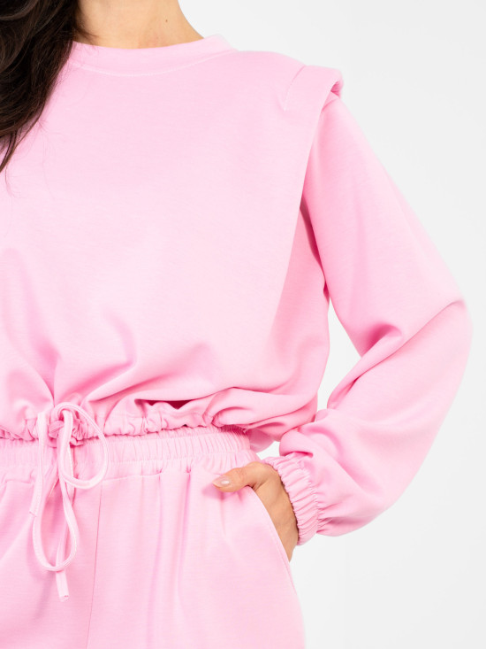 Roza ženski komplet z vezanjem in visokim pasom