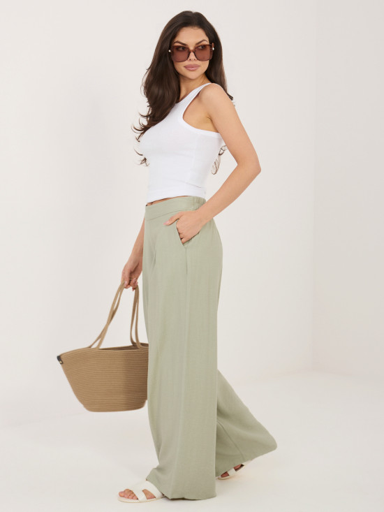 Pistacijeve palazzo hlače iz viskoze