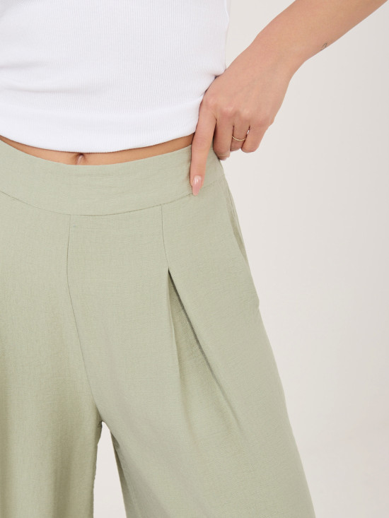 Pistacijeve palazzo hlače iz viskoze