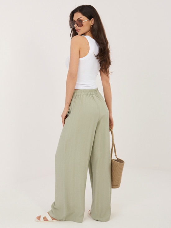 Pistacijeve palazzo hlače iz viskoze
