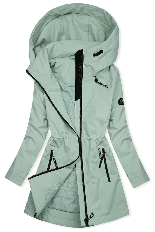 Ženska prehodna parka s kapuco – Mentol