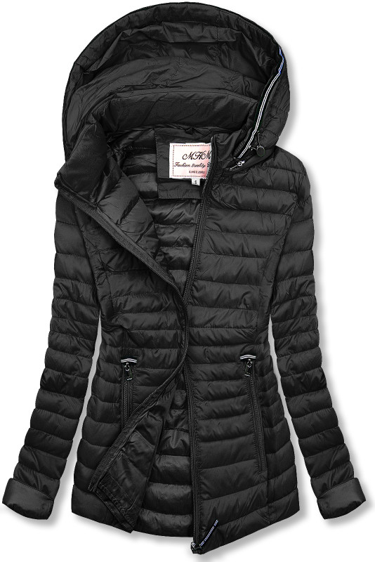 Črna prešita jakna za pomlad/jesen