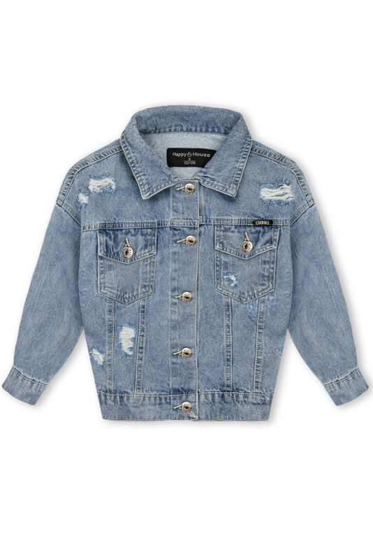 Modra ohlapna jeans jakna