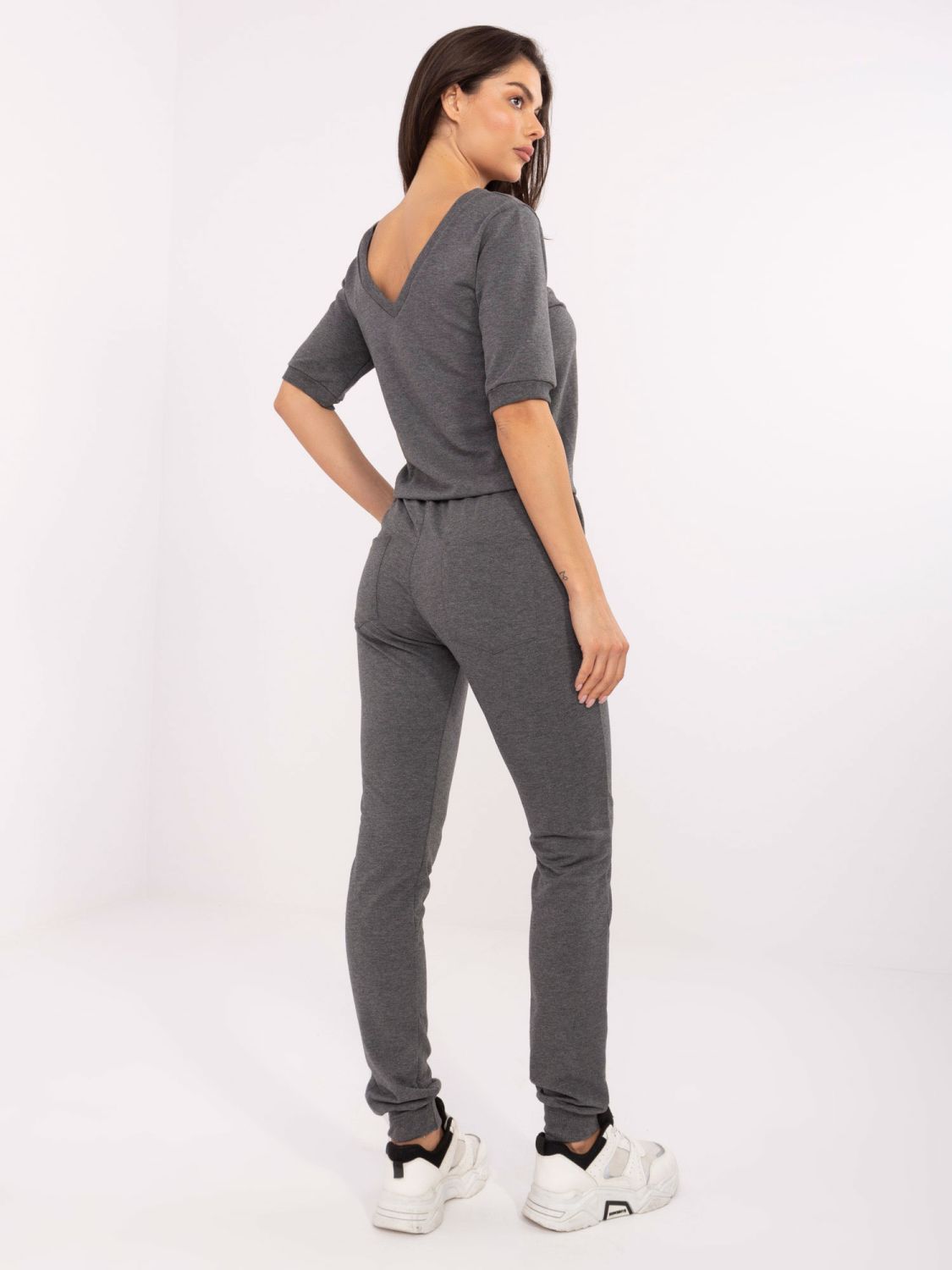 Temnosivi melirani ženski kombinezon