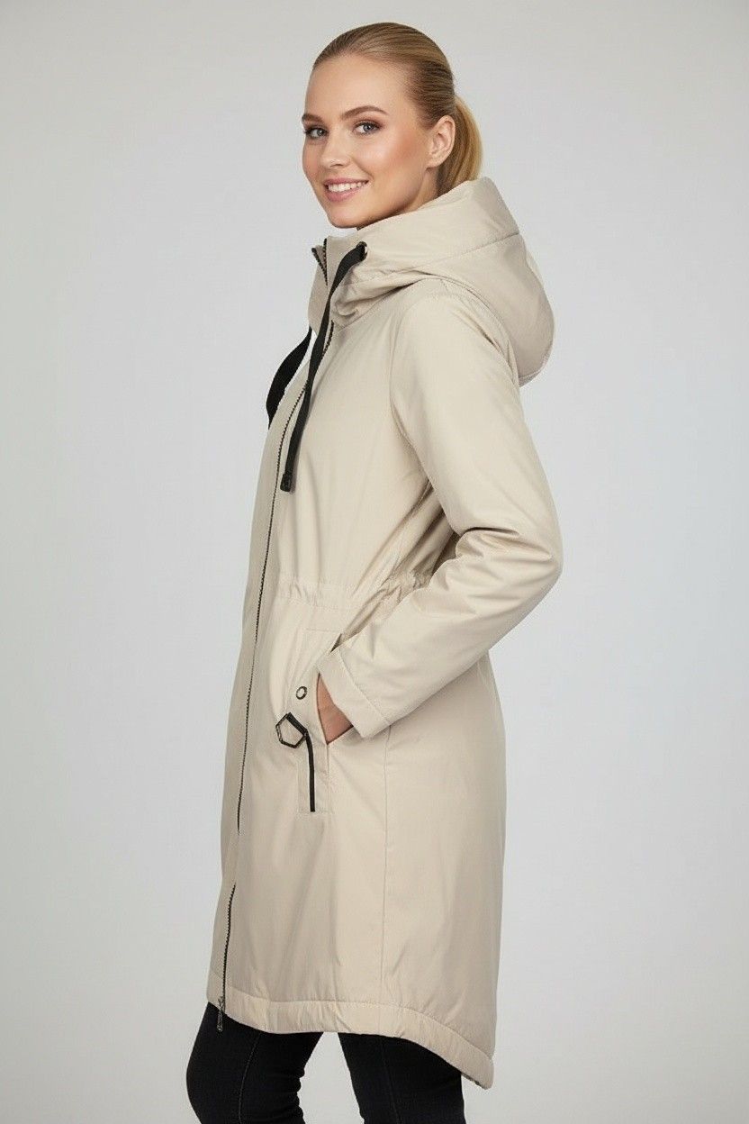 Prehodna jakna s kapuco ecru