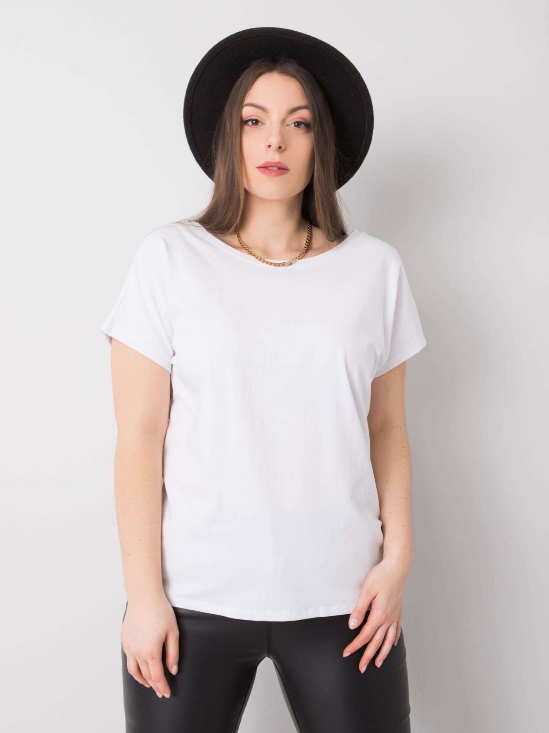 Bela plus size majica iz bombaža
