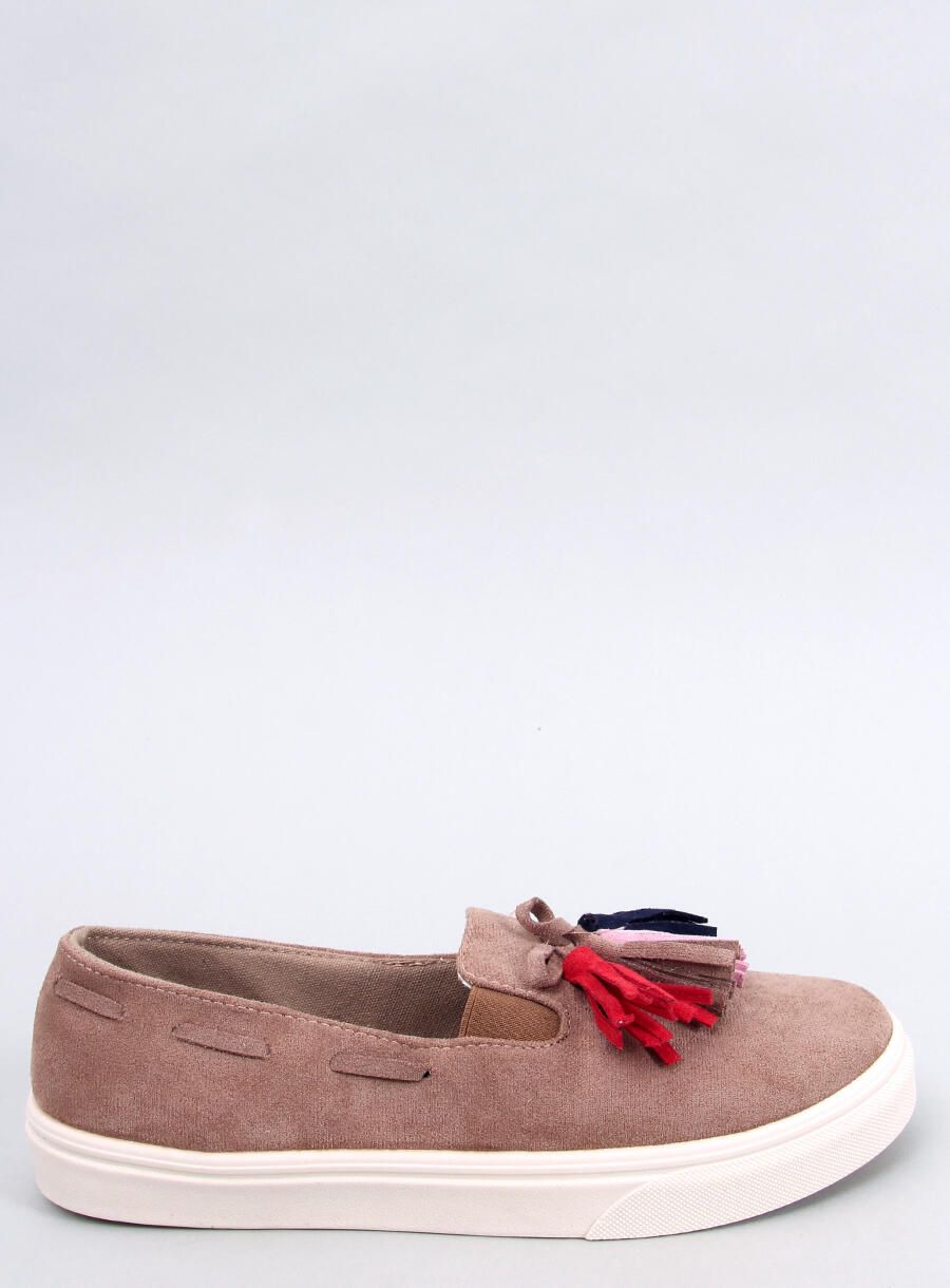 Rjave slip-on espadrile z resicami