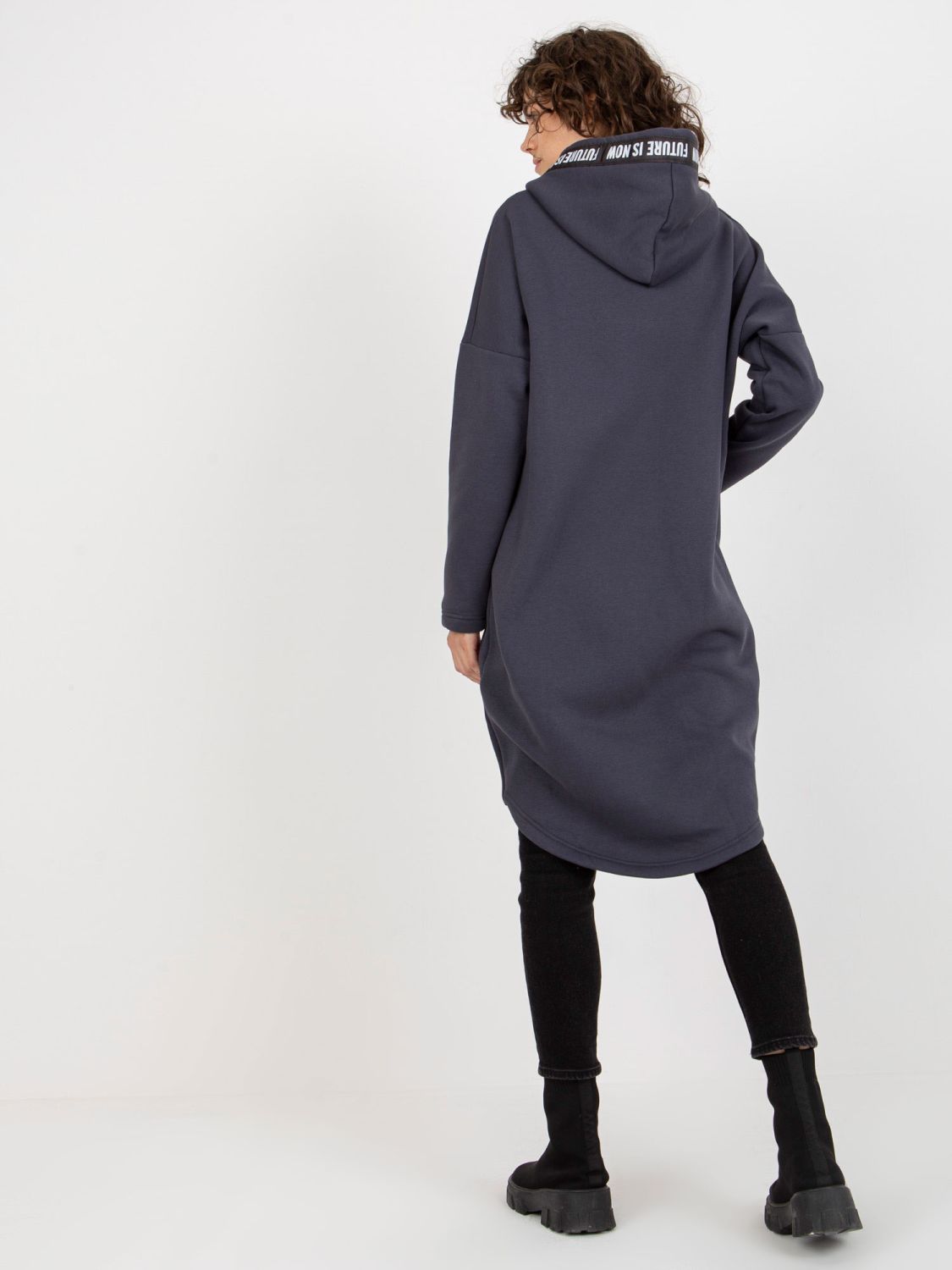 Grafitna dolga oversize jopica