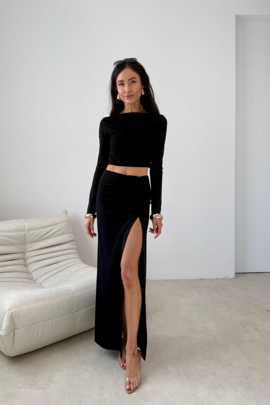 Črna bluza Linnea