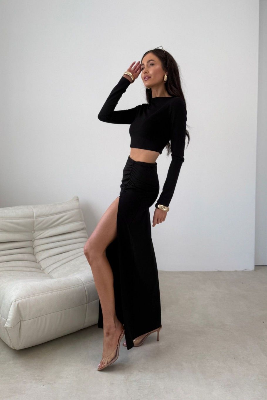 Črna bluza Linnea