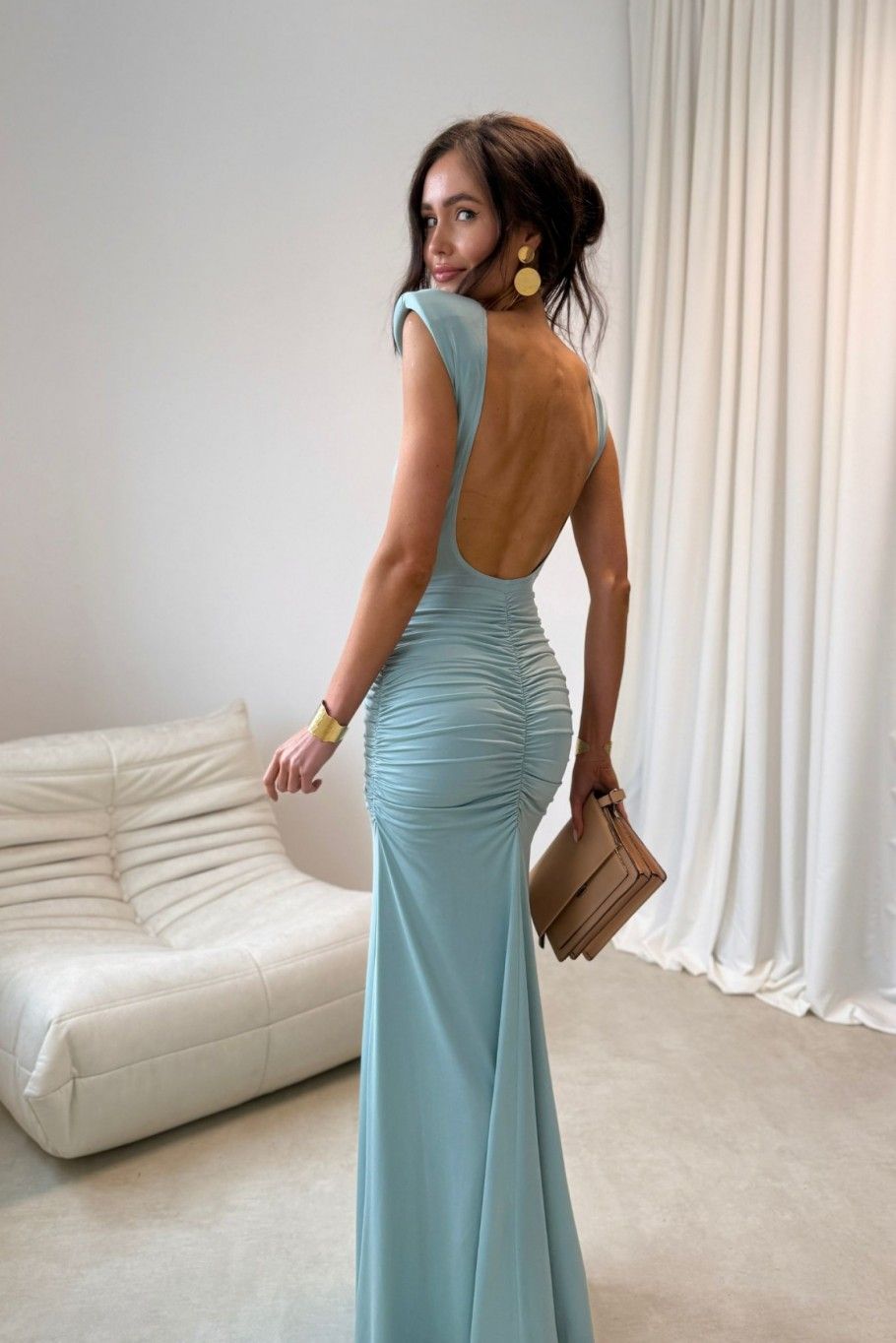 Aurelia – maxi obleka v mint barvi