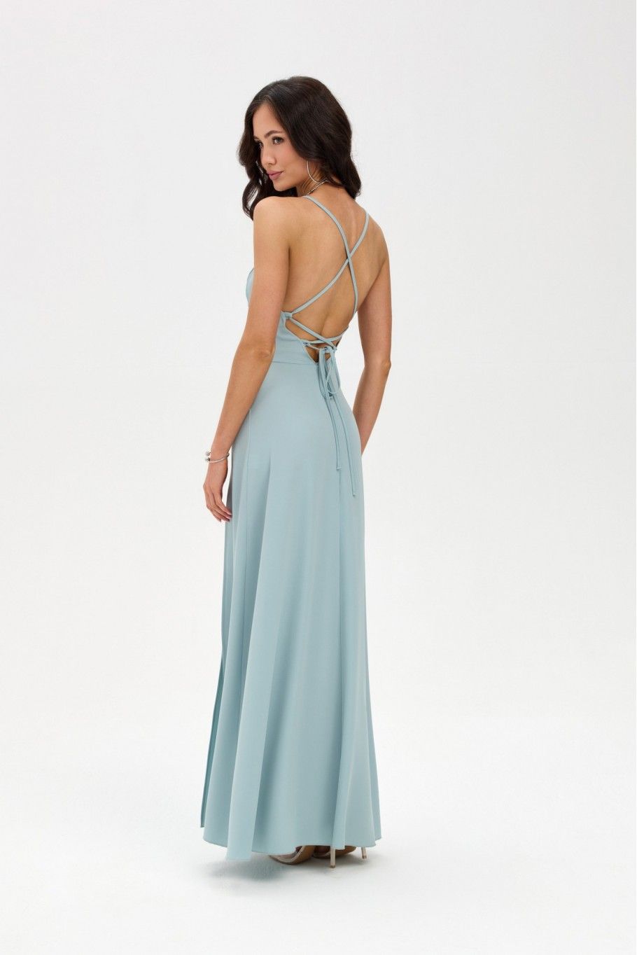 Liviana maxi obleka v mint barvi