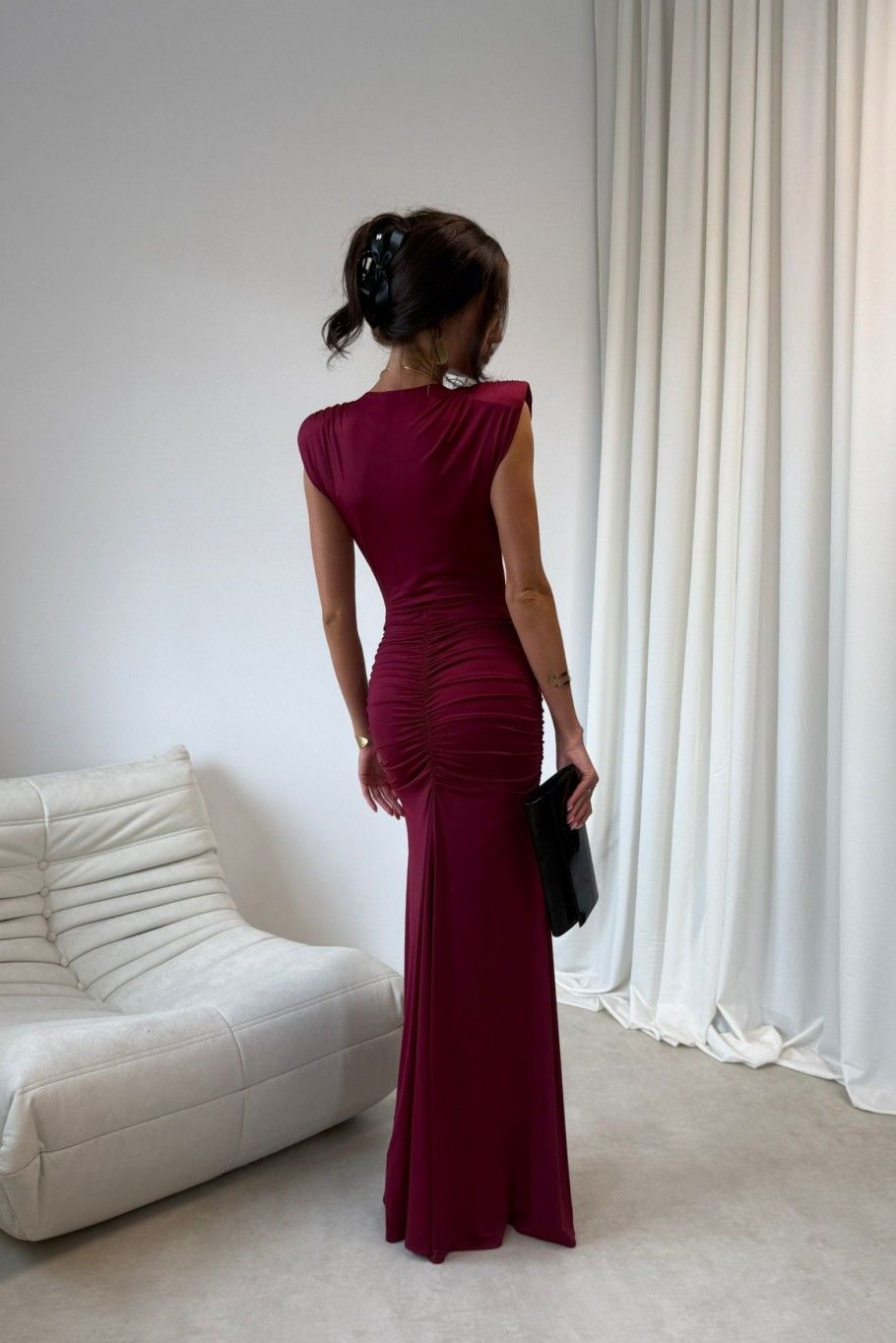 Noelia – bordo maxi obleka