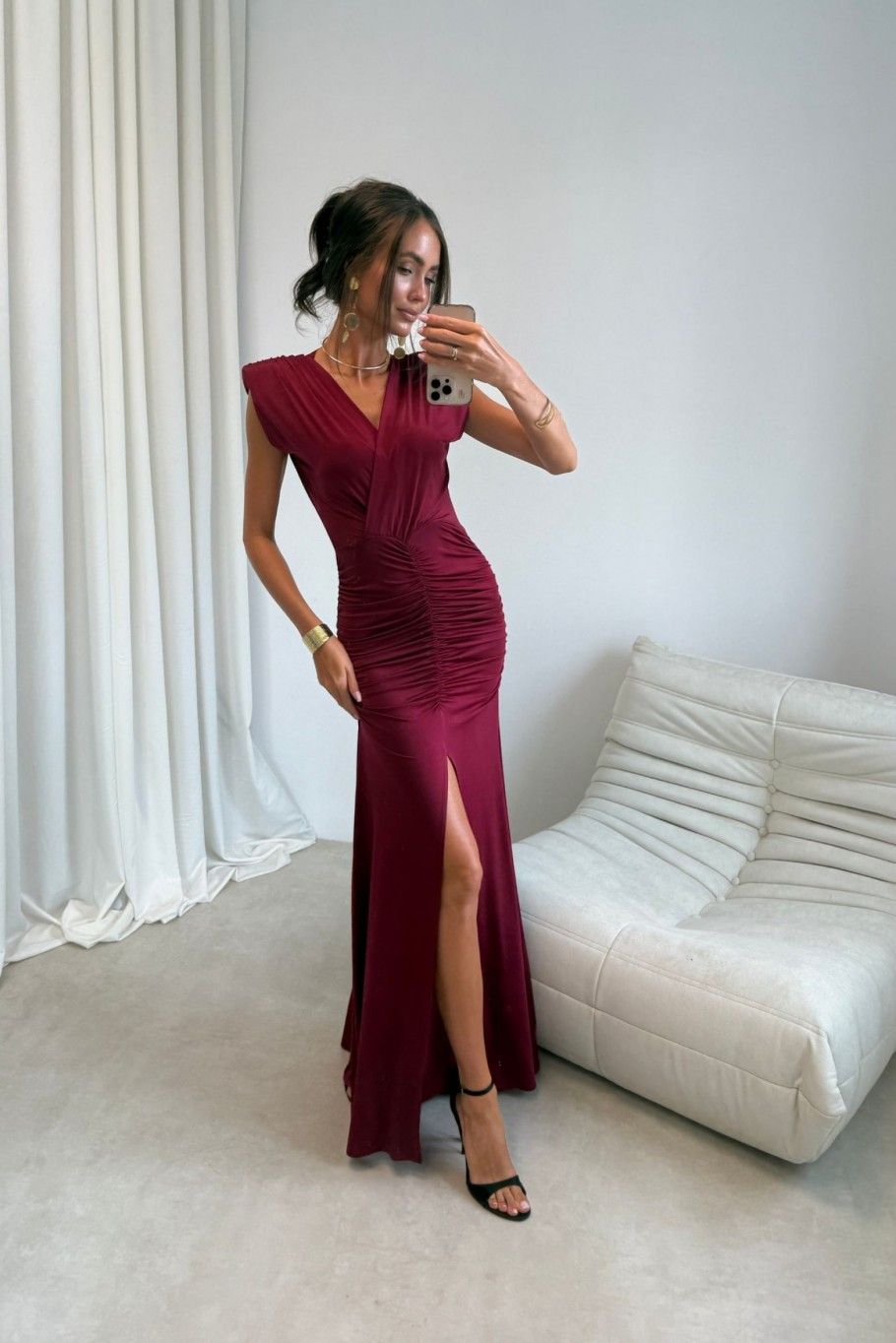 Noelia – bordo maxi obleka