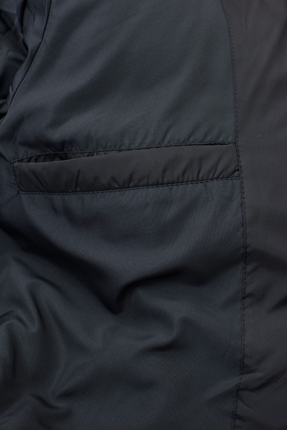 Temno modra dolga zimska jakna s krznom