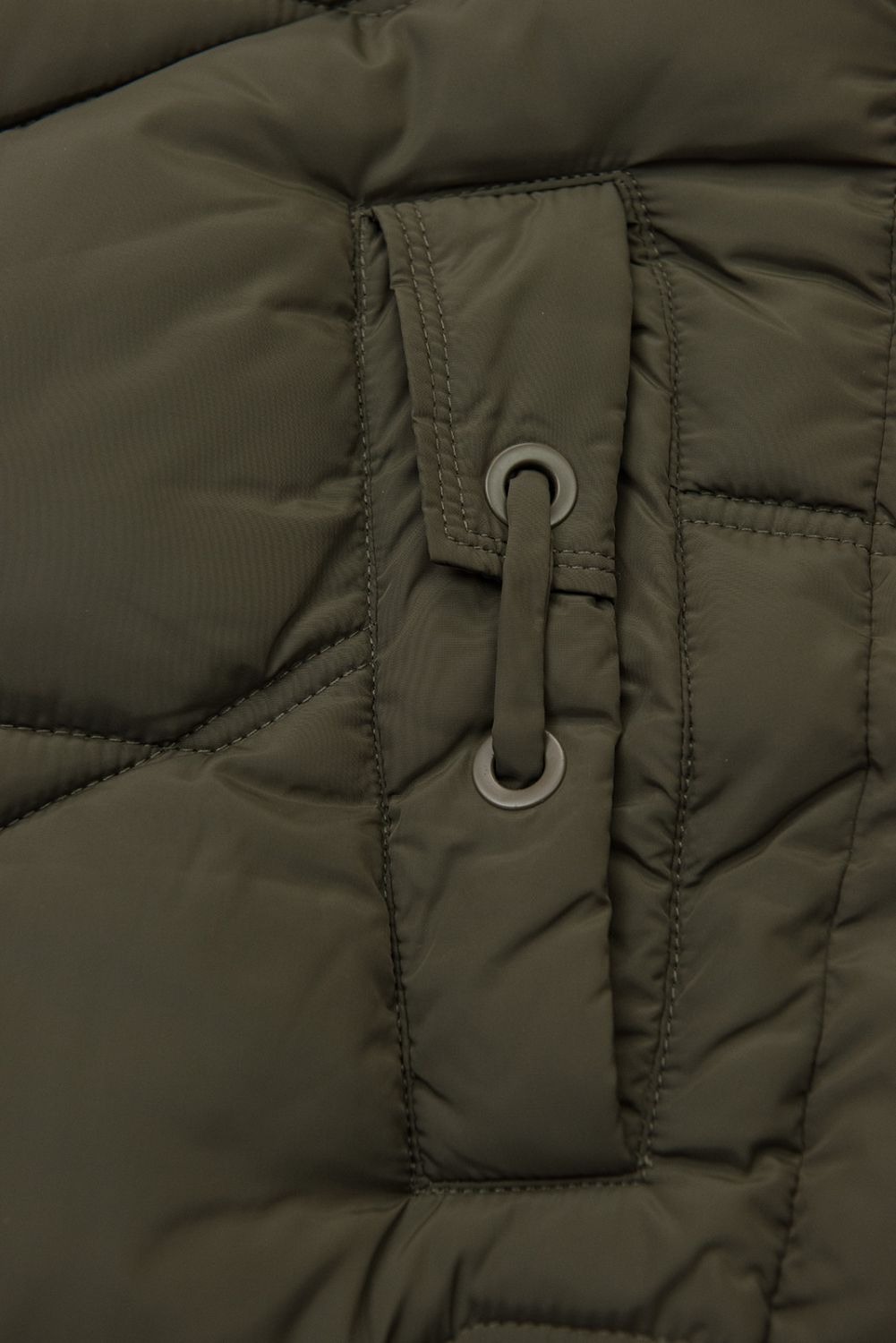 Elegantna zimska bunda s krznom, khaki