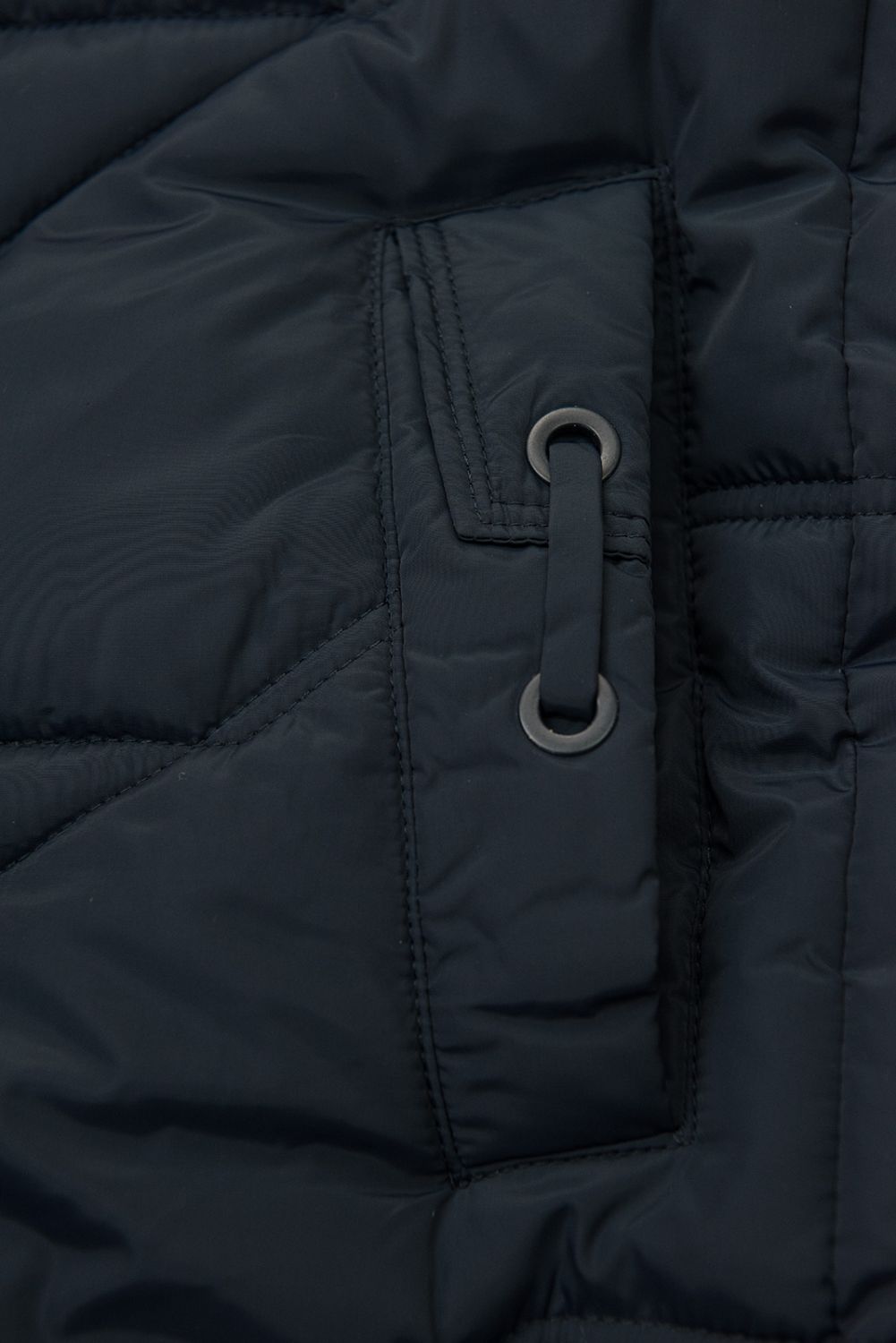 Elegantna zimska bunda s krznom, temno modra