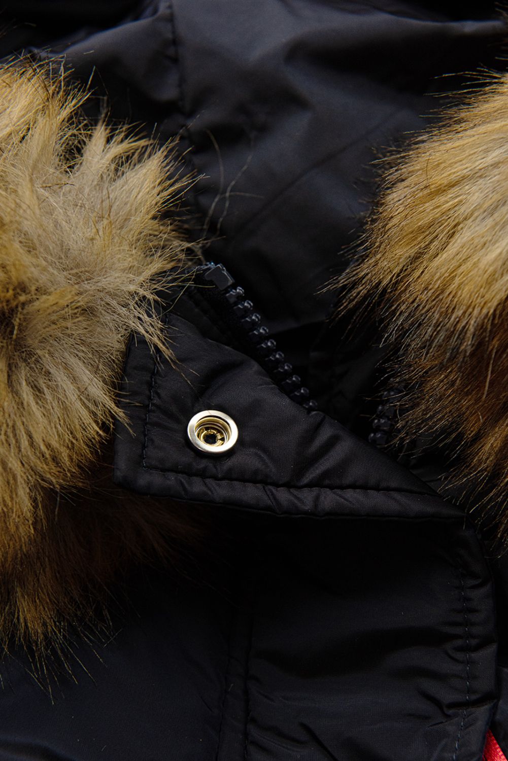 Temno modra zimska bomber jakna, daljši kroj