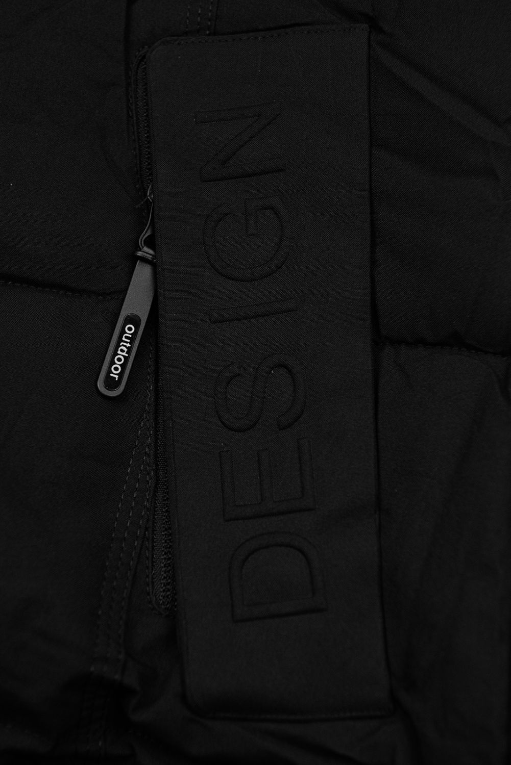 Ženska zimska jakna s kapuco črna DESIGN